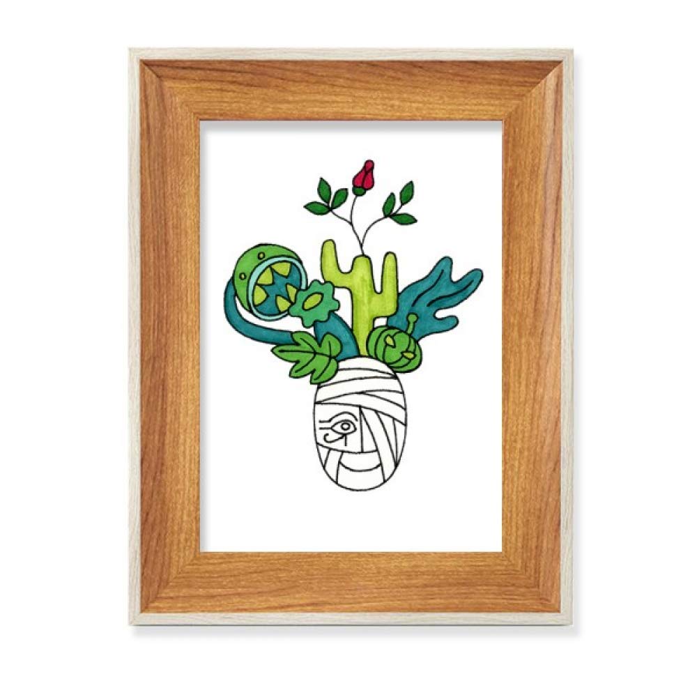 Cadre Photo en Bois de Bureau Horus botanique Cactus et Plantes