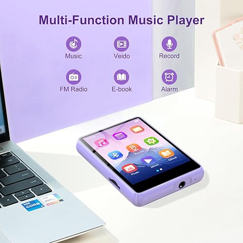 Miniatura 2 de Reproductor MP3 de 128 GB Reproductor de música con Bluetooth 5.4, reproductor MP3 portátil de alta fidelidad de 2.4 pulgadas con radio FM, altavoz
