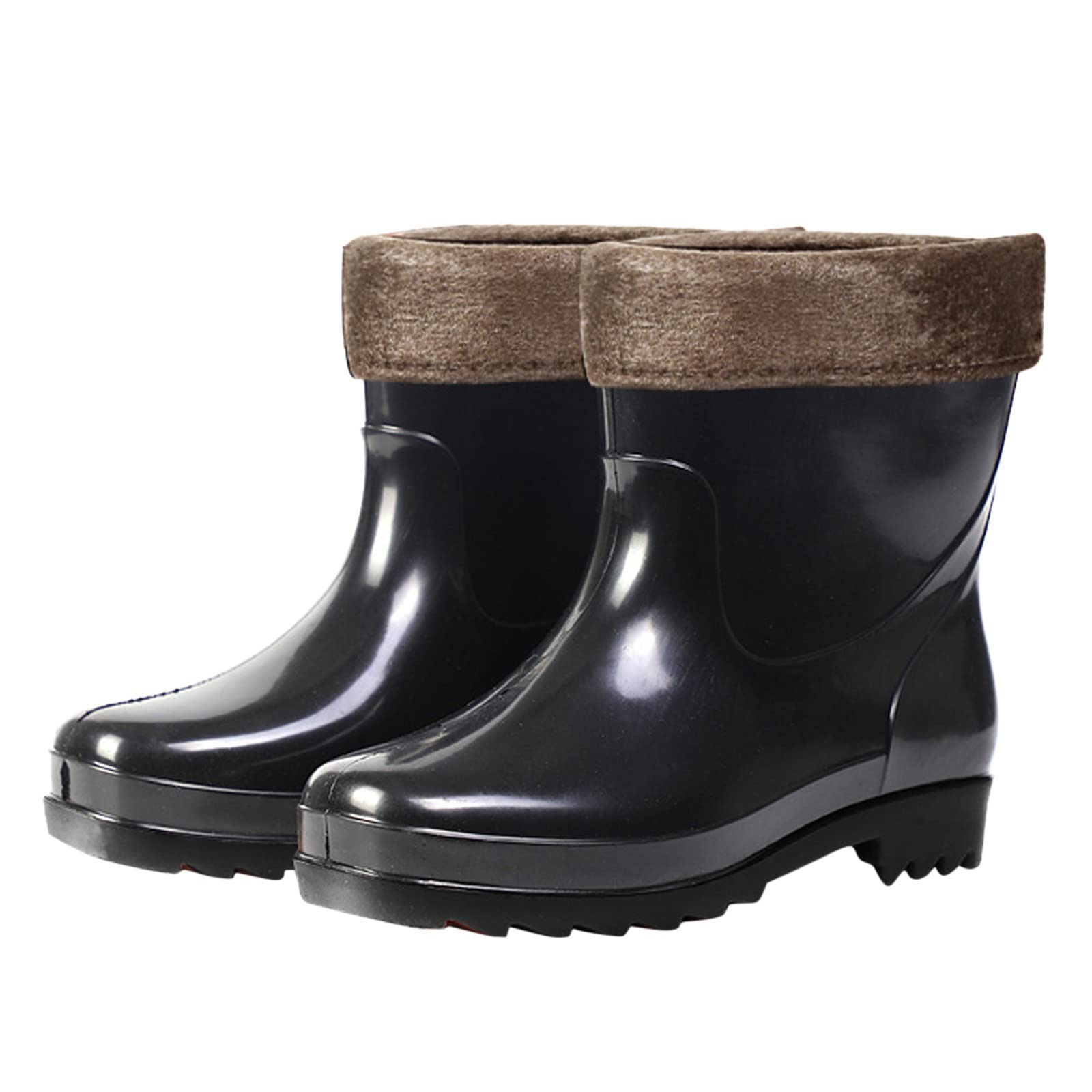 Bottes en caoutchouc pour homme - Courtes - Bottes de pluie imperméables - Pour le jardin - Chaussures de pluie - Doublées - Imperméables