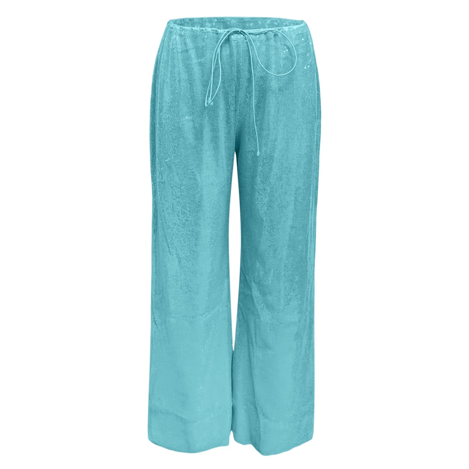 Generisch Pantaloni alla moda casual con paillettes scintillanti, aderenti e larghi, pantaloni a zampa da notte