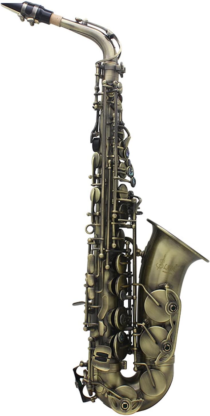 High Grade que Finish Bend Eb E-flat Alto Saxophone Sax Abalone Shell Key Carve Pattern with Case Gloves Cleaning Cloth Straps Brush