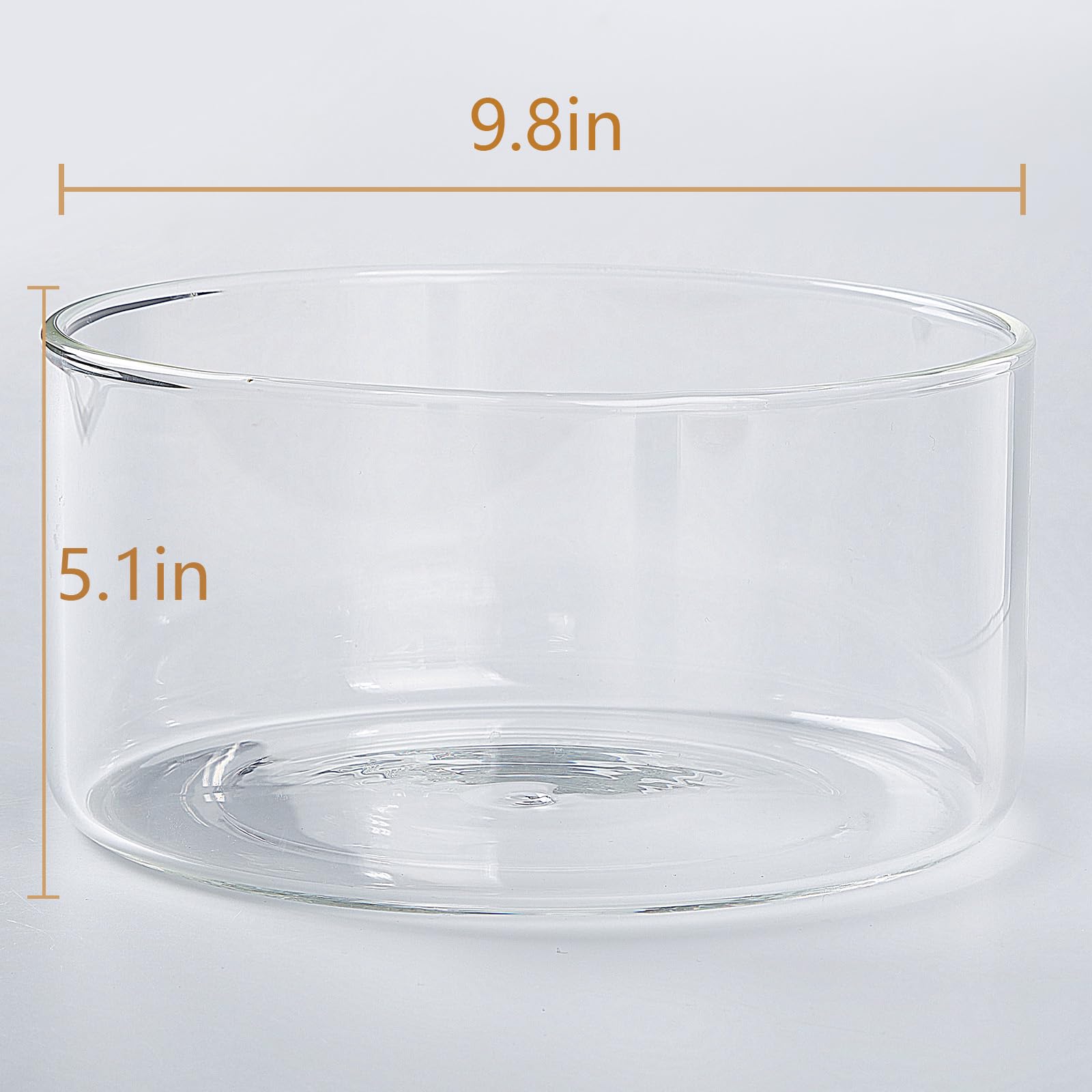 Extra große Glas-Schüssel, 5,4 l, modernes Design, klares Glas, rund, Dessertschale, Servierschale zum Auslegen von Eiskuchen, Salat, Obst, mikrowellen- und spülmaschinenfest, OS048004