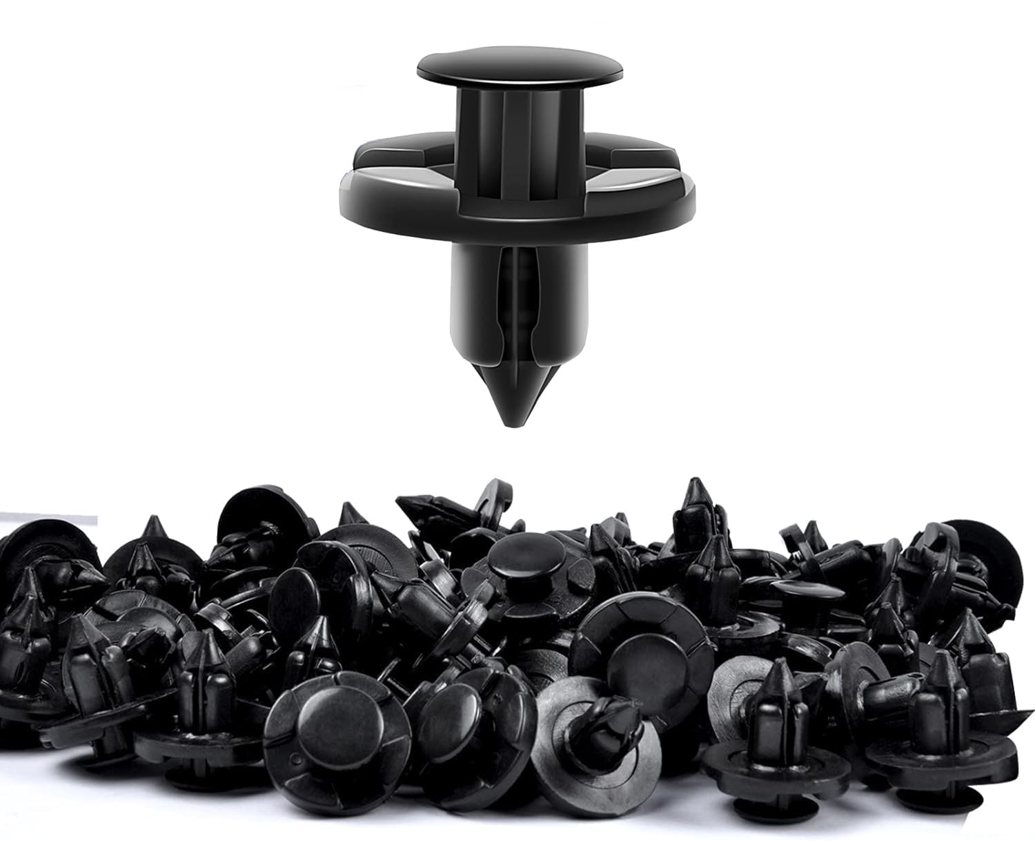 100PCS Push Type Retainer Bumper Clips, 8mm Fender Liner Clips Replacement for Nissan, Infiniti - Trim Rivet Body Fasteners Replace OEM: 01553-09321