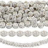 Haute qualité:fabriqué à partir d'argile polymère et de strass, les perles européennes blanches sont durables et étincelantes. Les matériaux de qualité conservent les couleurs vives et éclatantes au fil du temps, garder votre artisanat beau pendant longtemps