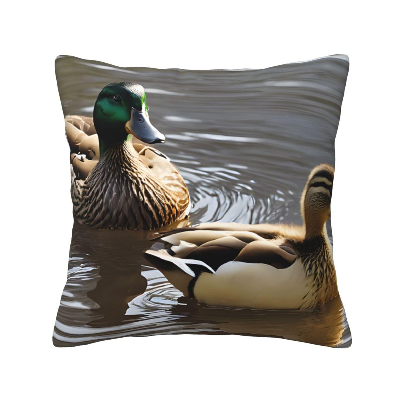 LHFIOHIRG (mallard duck) Decorative Throw Pillow Covers Double-Sided Printed Cushion Covers for Sofa, Couch, Bed, and Home Decor 30 x 30cm