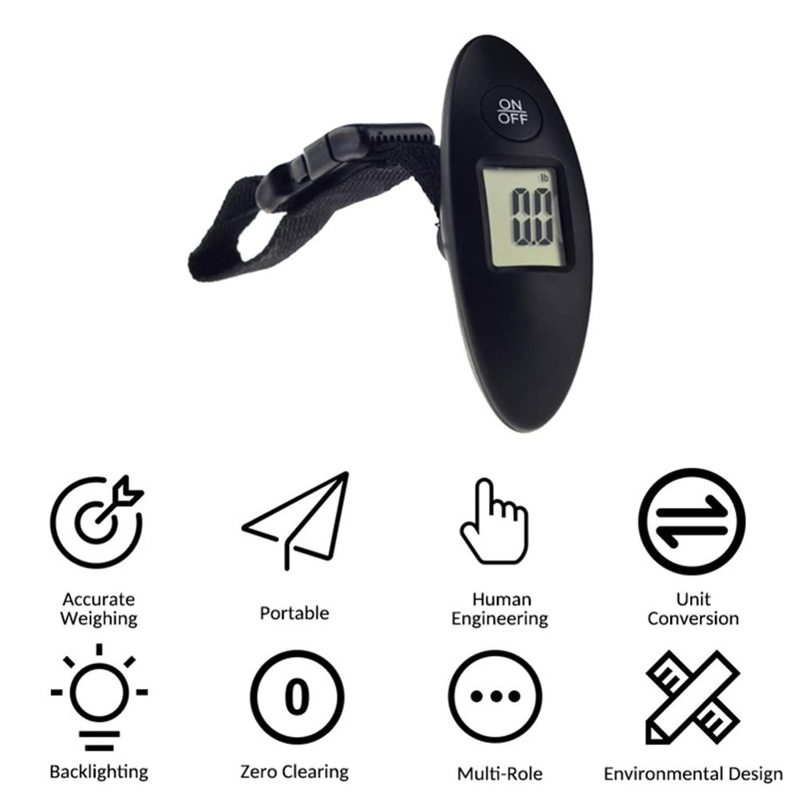 Bilancia pesa-Bagagli Portatile Digitale con Display LCD, Elettronica, da Appendere alla Valigia, da Viaggio, Bilancia pesa-Bagagli con Maniglia, per Utensili