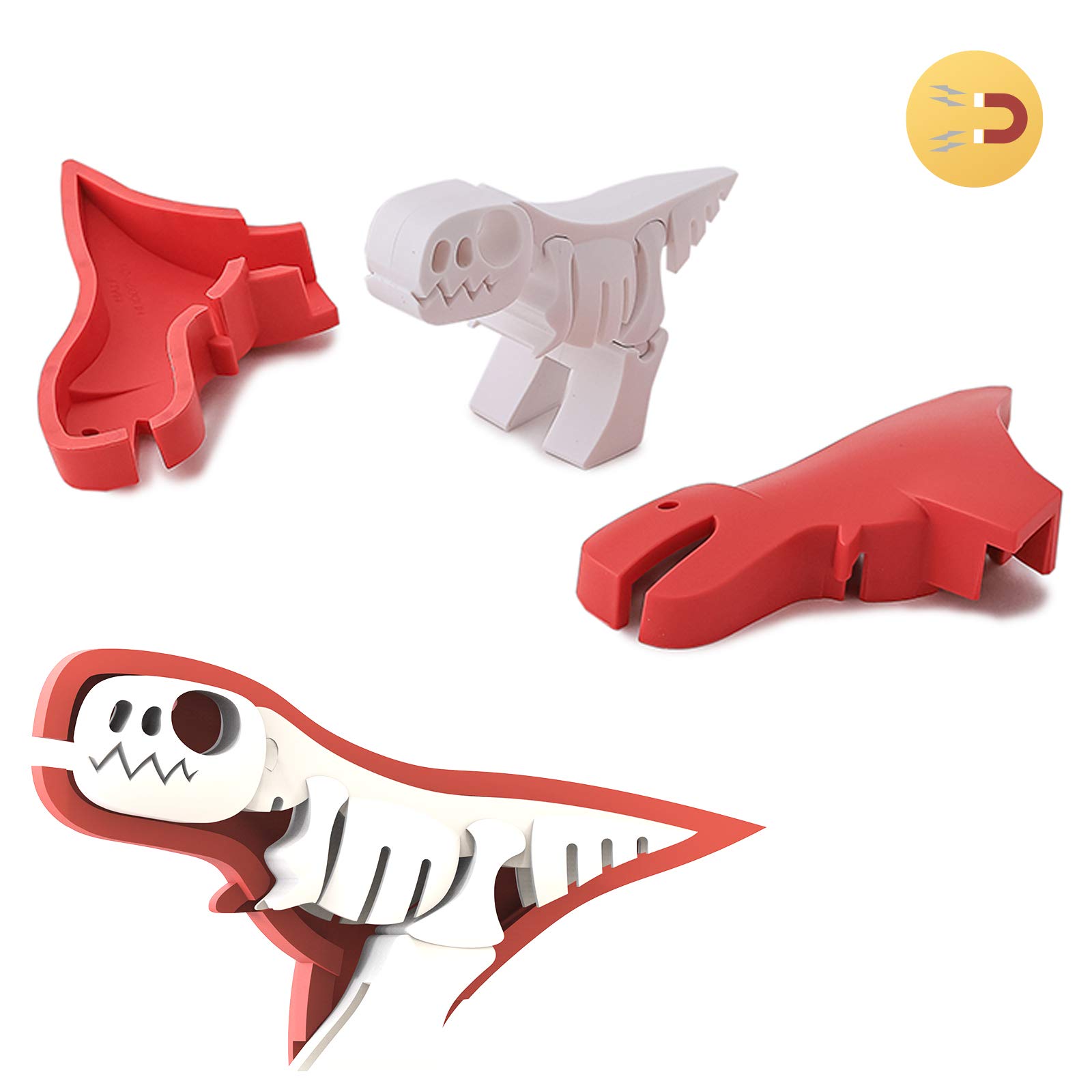 HALFTOYS HA004 Collectibles Juego de animales magnéticos, rompecabezas 3D, bloques de rompecabezas STEM educativos para tomar aparte juguetes regalo para niños y niños de 3 años en adelante (Elephant