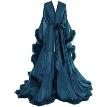 Feather Bridal Robe Long Fur Chiffon Lingerie Bathrobe Wedding Scarf Sleepwear Nightgown Maternity Dress Photography