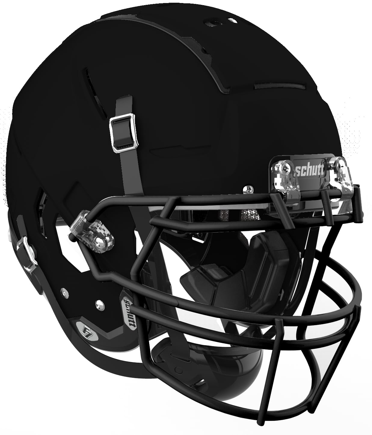 League Outfitters Schutt Adult F7 VTD Football Helmet with Facemask (Matte Black, Small)