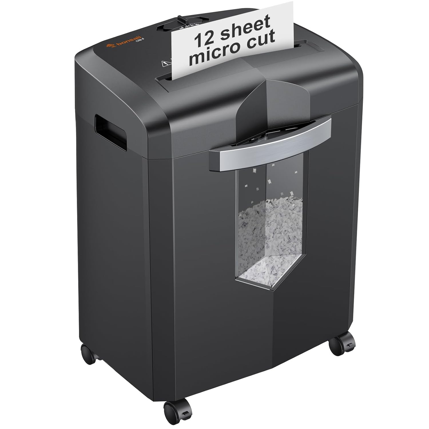 Bonsaii 12-Sheet Micro Cut Shredders for Home Office 60 Minute P-4 Security Level Paper Shredder for CD Credit