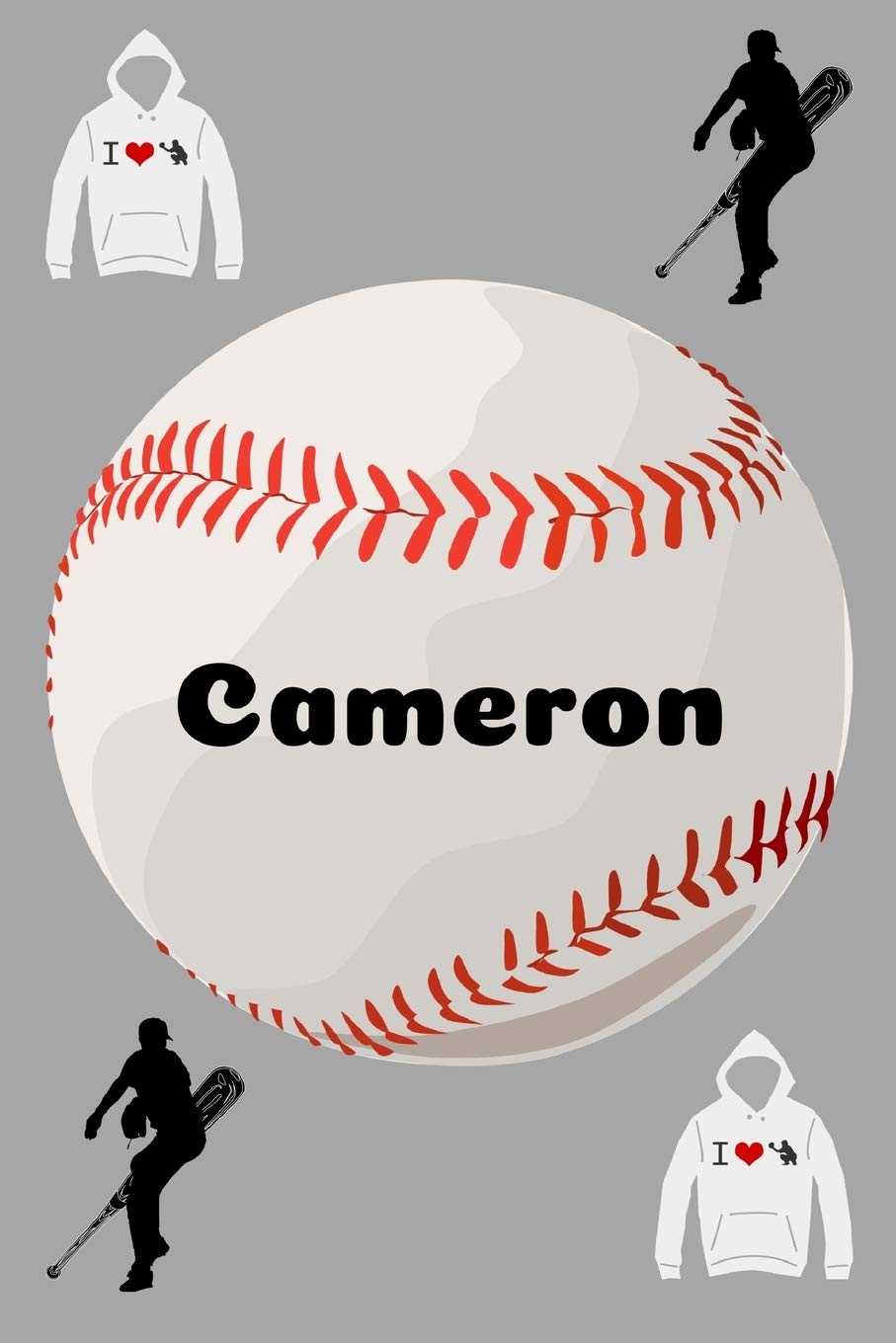 Cameron: Baseball Sports Personalized Journal to write in, Game Experiences for Men Women Boys and Girls for gifts holidays