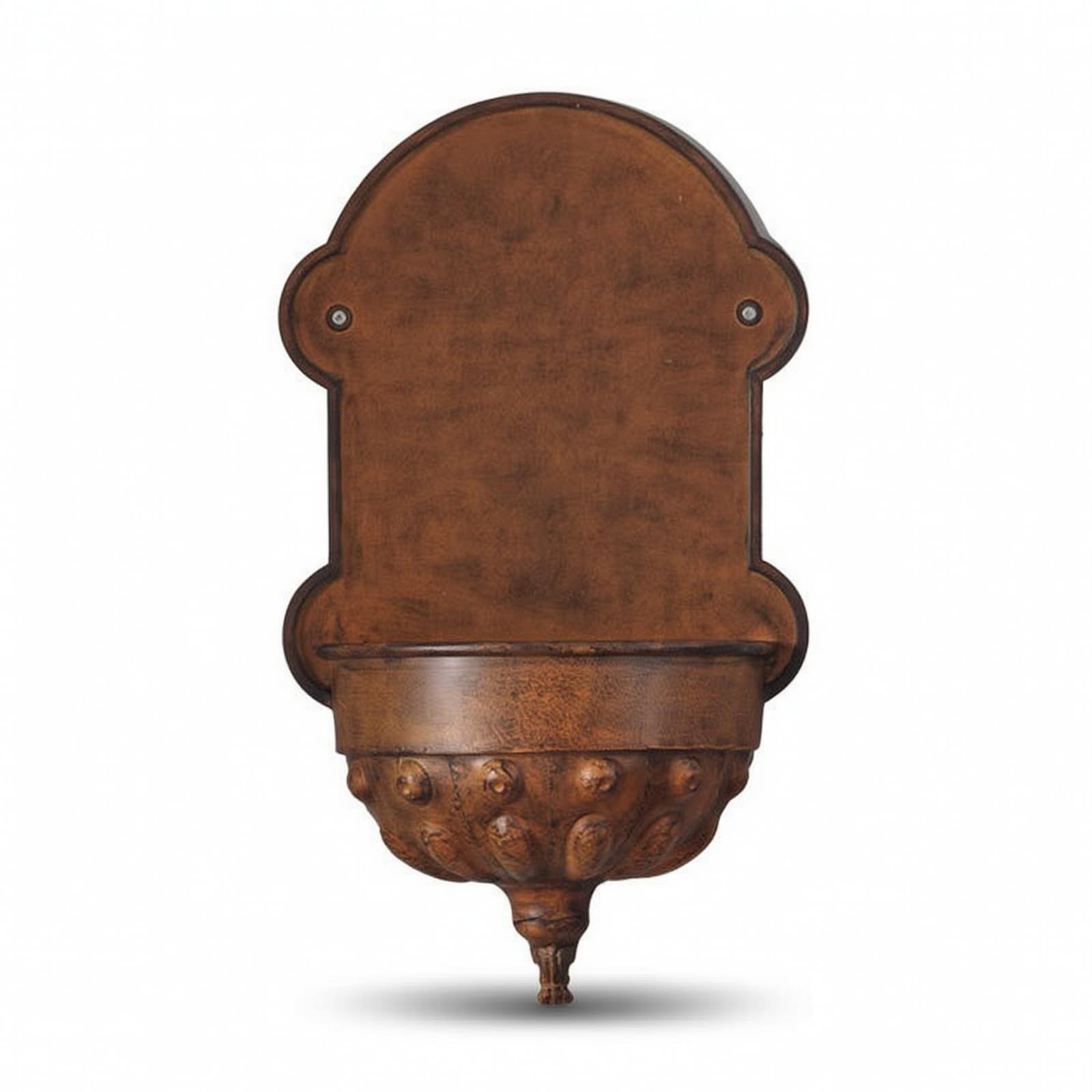 rockible Jardinière Murale Pot Suspendu Bac à Fleurs Pot Métal Effet Fer Forgé Robuste avec Finition Brune Patinée et Liserés Foncés Adaptée à Entrée Balcon Salon Couloir Décoration Intérieure 55cm