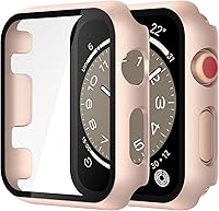 Vista 63 de Misxi - Juego de 2 fundas de policarbonato con protector de pantalla de vidrio templado compatible con Apple Watch Series 3 y Series 2 de 38mm