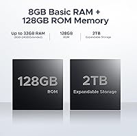 Vista 4 de DOOGEE Note 58 Teléfono celular Desbloqueado,Smartphone Android 16 con 32GB+128GB(TF 2TB), Pantalla HD+ 90Hz de 6.75" tipo Waterdrop, Batería