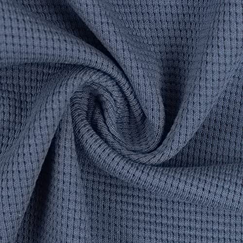 Brittschens Stoffe und Zutaten - Waffel Jersey Clarissa - Waffeljersey - Waffel Pique - Stoff zum nähen - Meterware ab 50cm - Kinderstoff (Blau, Einfarbig)