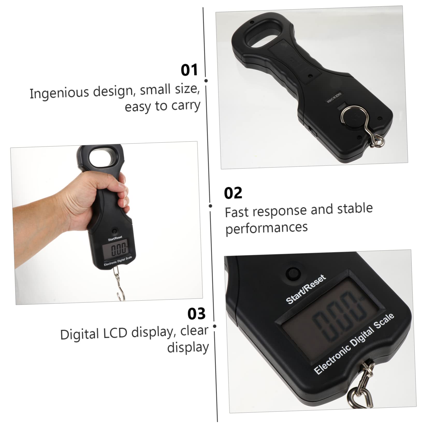 Báscula Digital para Equipaje Portátil de 30kg Negro