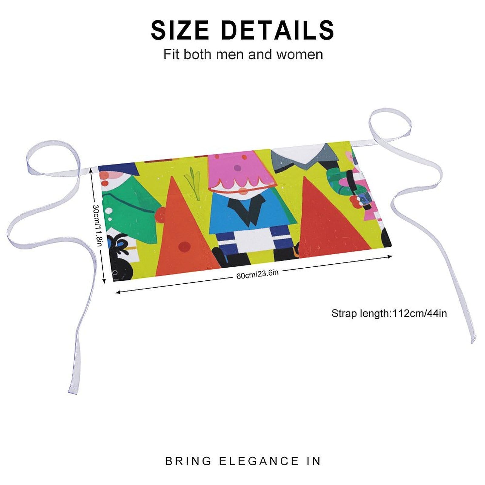 DJUETRUI Colorful Gnomes Adjustable for Women Men with Pockets Extra Long Lab Apron Butcher Apron Oxford Cloth Cotton Apron for Kitchen Cooking Baking