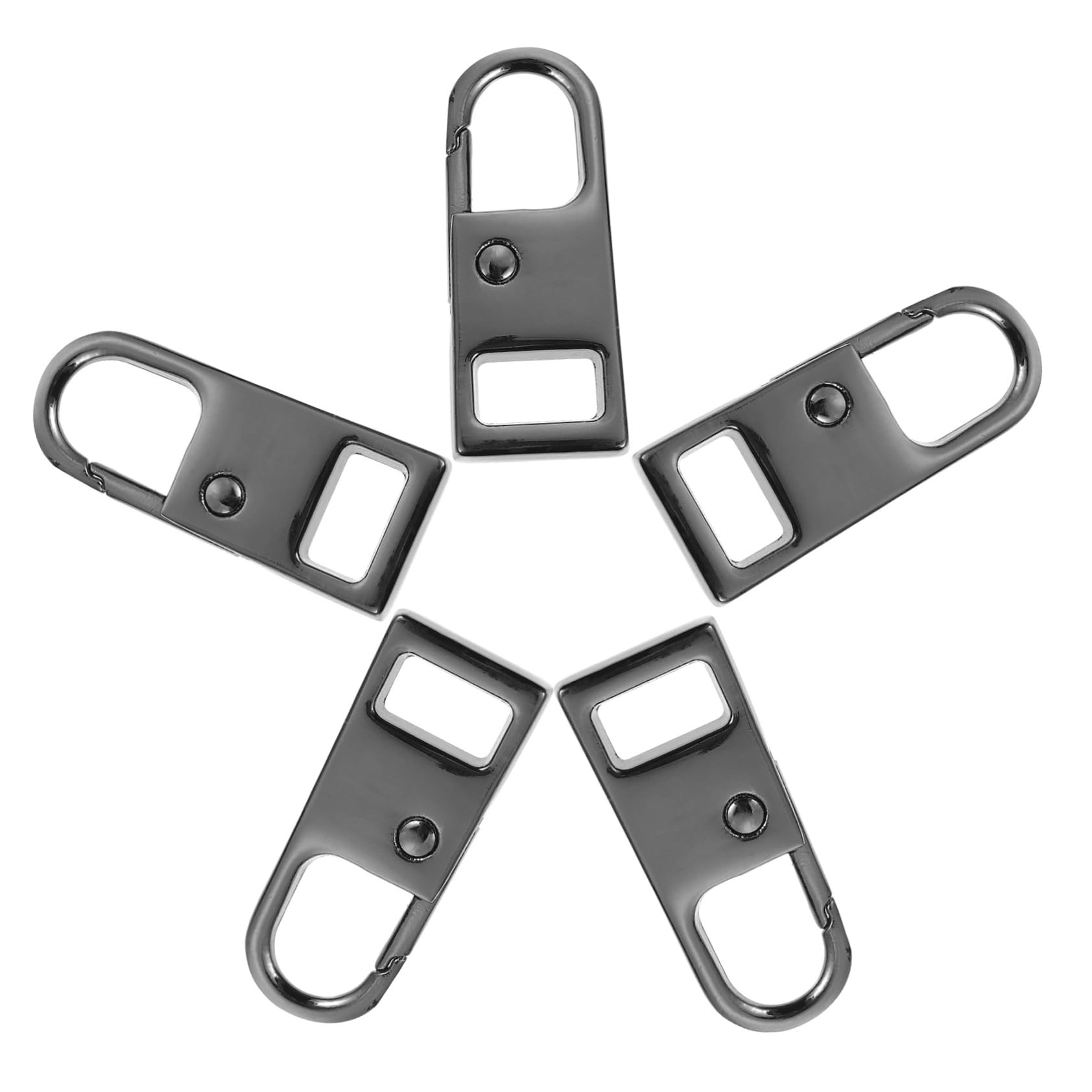 BEBEMOKO 5 Pcs Metal Zipper Pull Tabs Strong Easy DIY Fix for Damaged Zippers on Bags Clothing