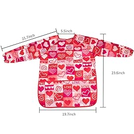 BAHABY 2 Pack Art Smock for Kid, Painting Apron for Children Waterproof Artist Smock with Long Sleeve and 3 Pockets for Age 3-8 Years