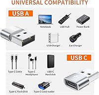 Vista 4 de JXMOX USB to USB C Adapter 4-Pack,USB C Female to A Male Charger Type C Converter for Apple Watch Ultra iWatch 8 SE,iPhone 16 15 14 13 12 11 Plus