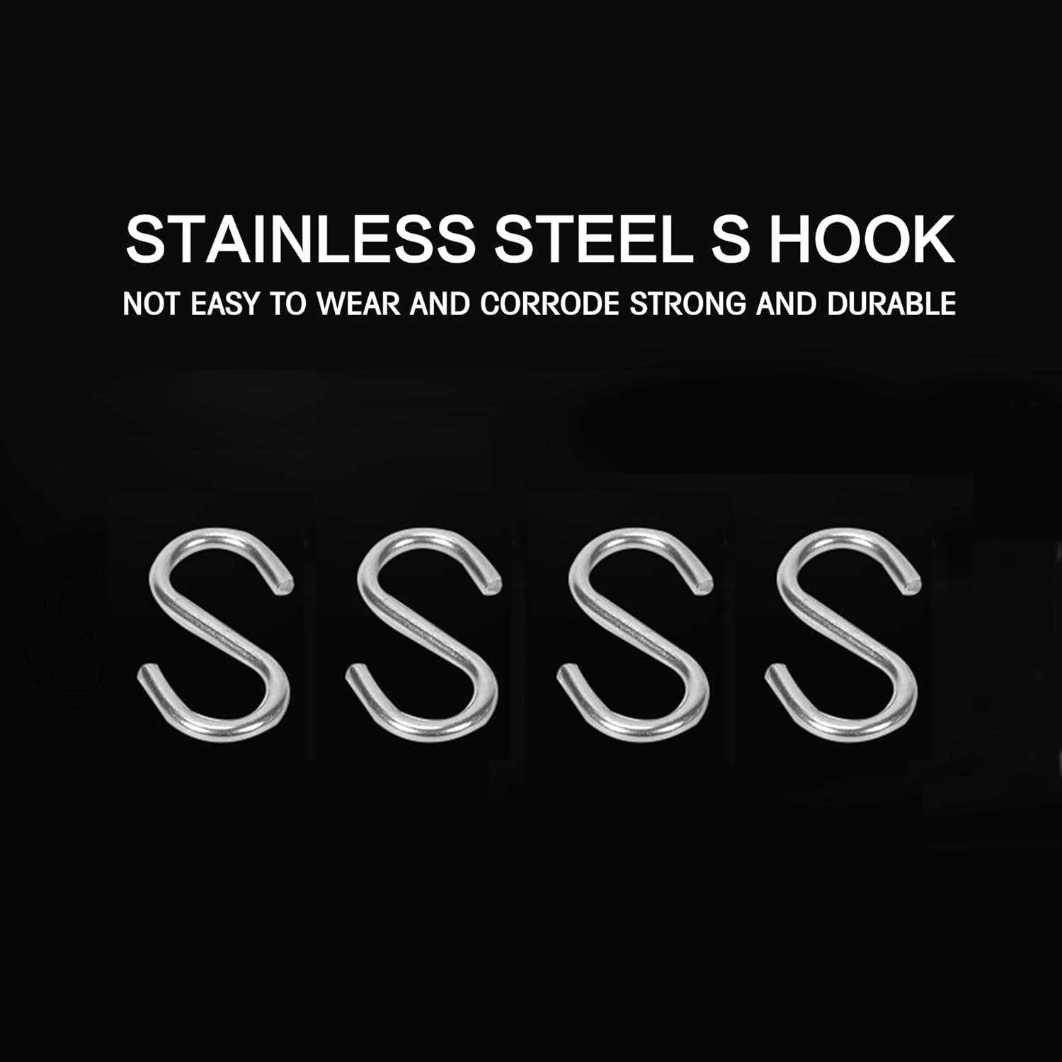 24 pcs. 304 Stainless Steel 1.5 in. S Hooks Chain Hardware for Hanging Products or Items, 88 lb. Capacity