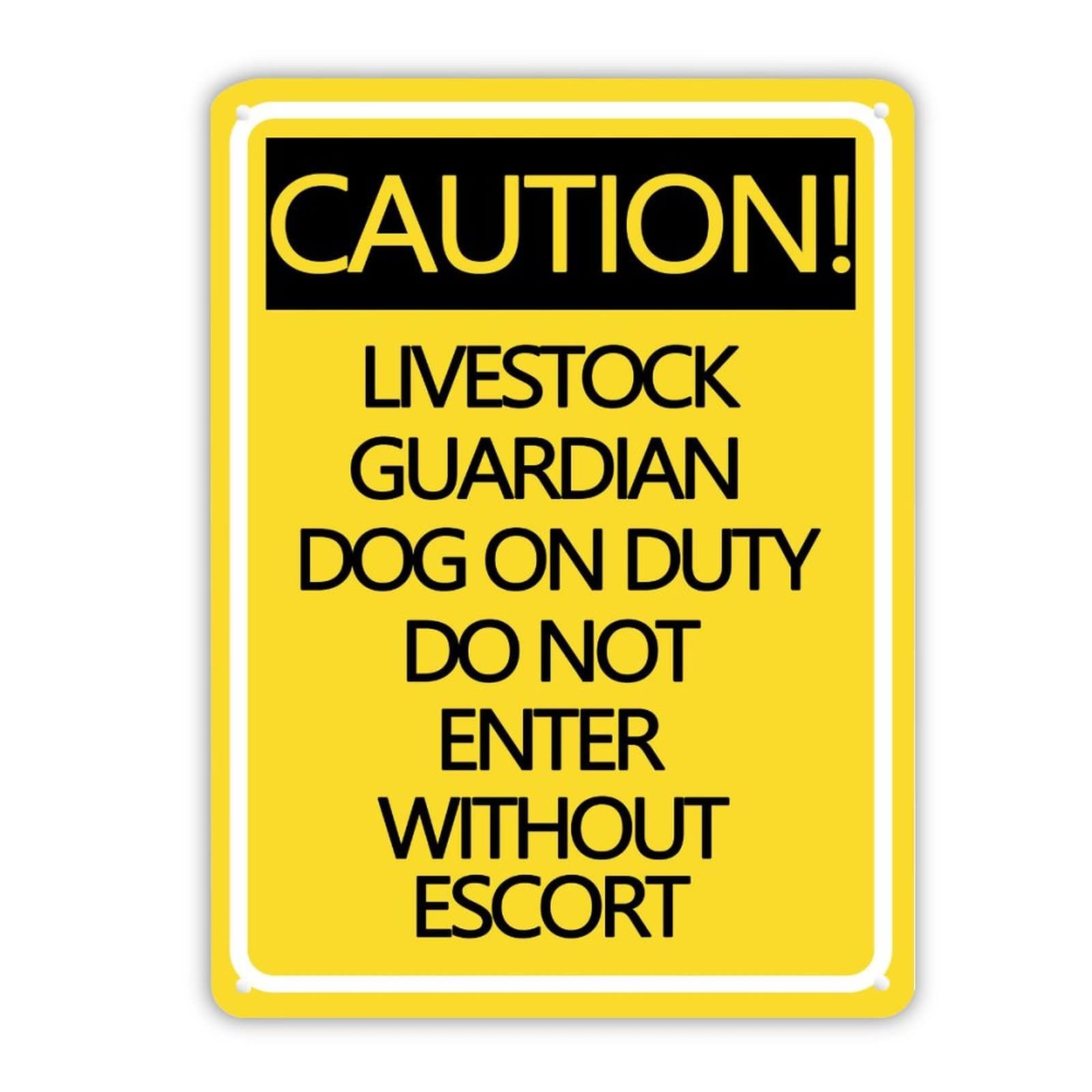 Panneau Livestock Guardian Dog en métal résistant aux UV pour extérieur 40x30 cm