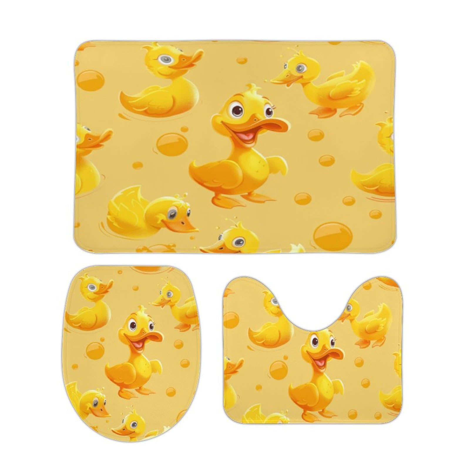 Tapis de bain 50x80 cm anti-glissade lot de 3 tapis canards