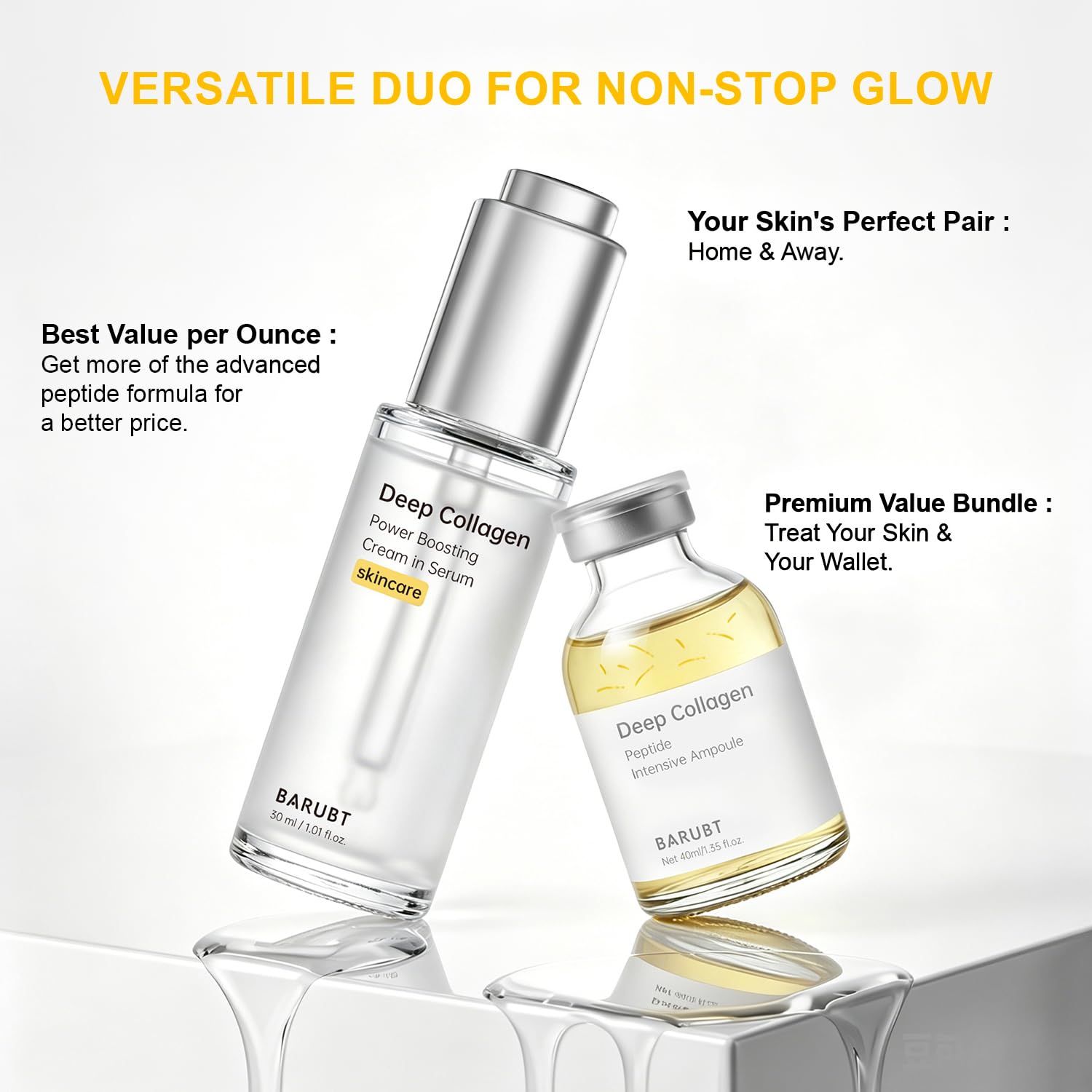 4-in-1 Collagen Peptide Serum Set for Face - Anti-Aging Facial Sculpting Kit with Gua Sha Tool & Spa Headband - Skin Tightening & Firming Treatment for Wrinkles, Fine Lines, and Jawline Definition