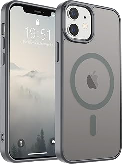 SUPFINE Magnetic for iPhone 12 Case/iPhone 12 Pro Case (Compatible with MagSafe) (Military Grade Drop Protection) Slim Translucent Matte Shockproof with Anti-Fingerprint Phone Case,Gray