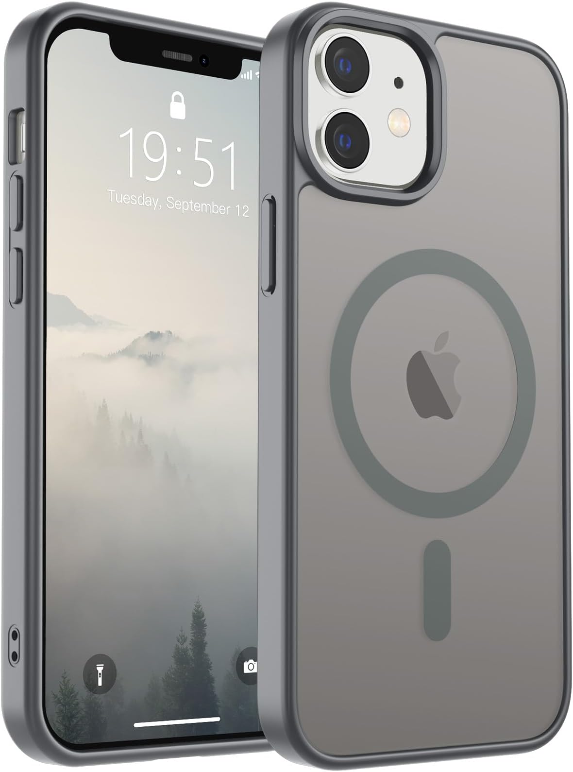 SUPFINE Magnetic for iPhone 12 Case/iPhone 12 Pro Case (Compatible with MagSafe) (Military Grade Drop Protection) Slim Translucent Matte Shockproof with Anti-Fingerprint Phone Case,Gray