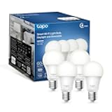 Tapo TP-Link Smart Light Bulbs - Natural Daylight, Dimmable, Compatible w/Alexa and Google Home, A60 Bulb/E27 Base, 60W Equivalent, 800LM CRI>90, 2.4GHz WiFi Only, No Hub Required, L520E(4-Pack)