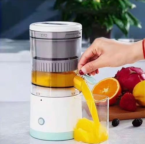 Miniatura 2 de Exprimidor eléctrico de cítricos, extractor automático de jugo de naranja, blanco y gris, diseño multicapa, exprimidor de frutas frescas para cocina