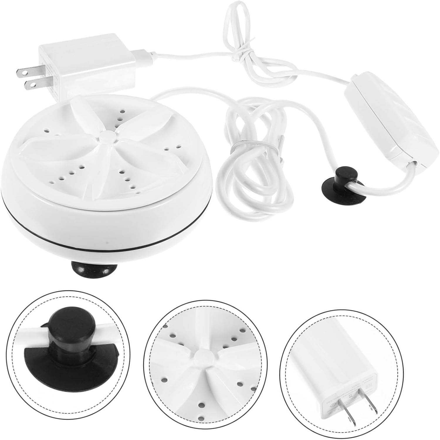 HOMSFOU Mini Turbine Washing Machine Portable Clothes Washer Abs Material Travel Washer Dorm School Easy to Carry