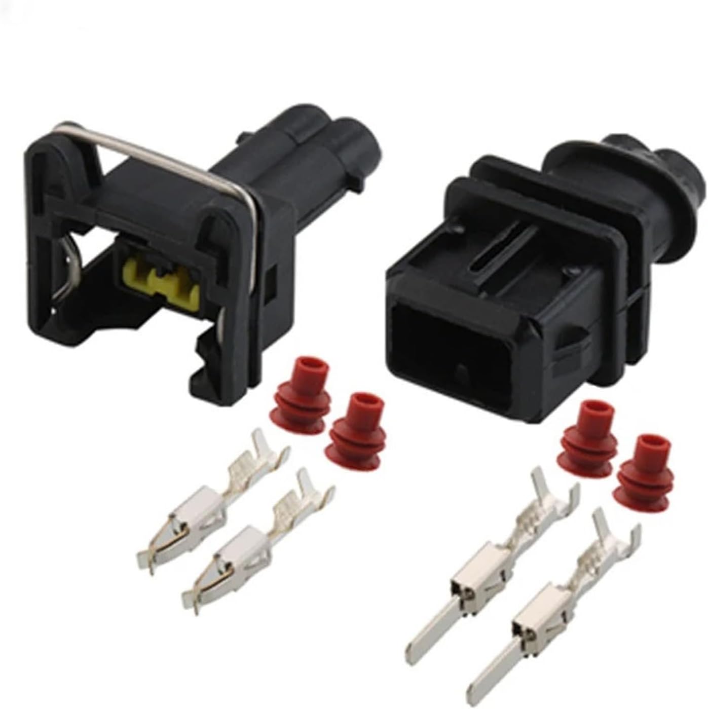 1/5/10/20/50/Sets 2 Pin Male Female EV1 Fuel Injector Nozzle Waterproof Connector Plug Socket Housing Compatible 829441-1 037906240 (Color : 2p male, Size : 10 ETS_2P)