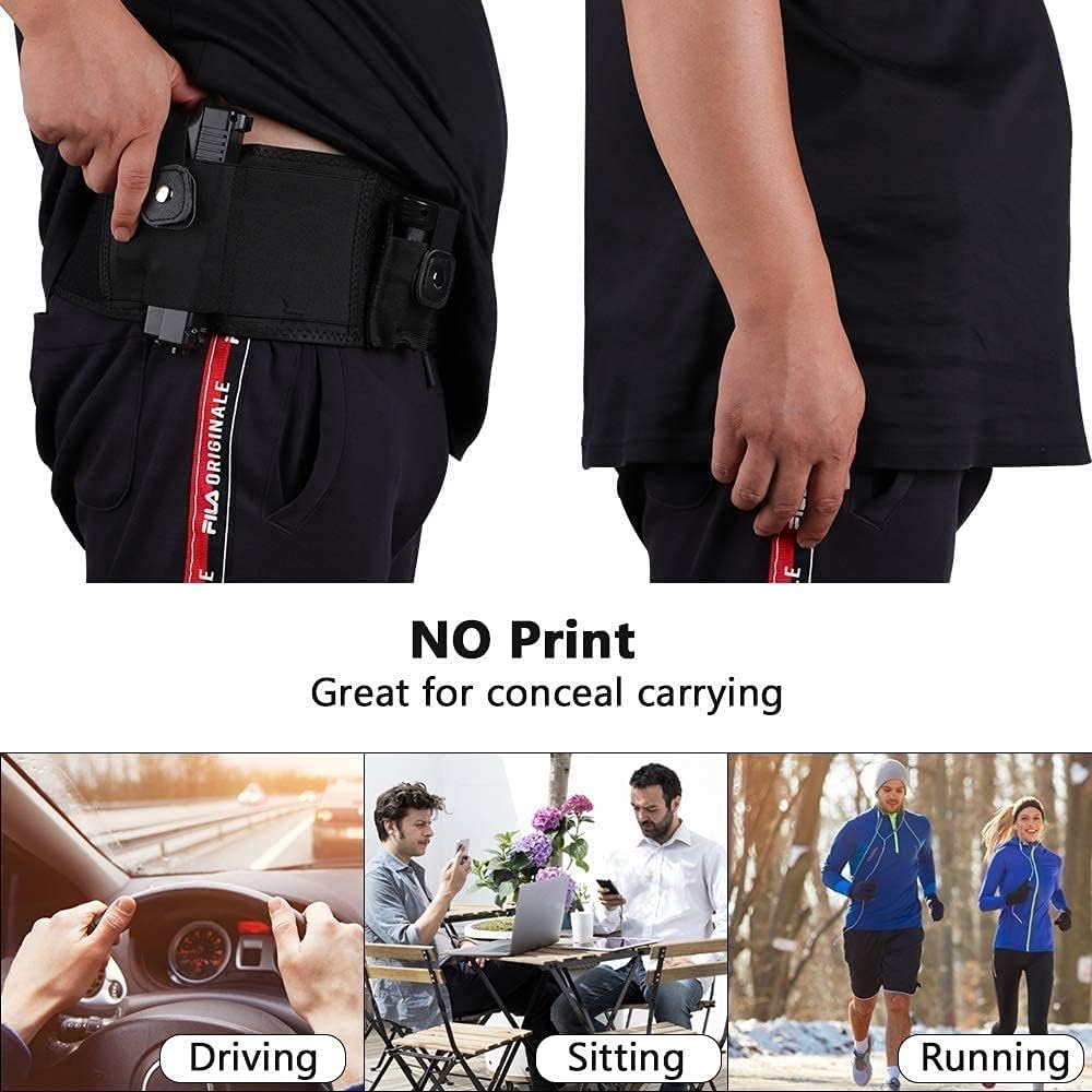 Belly Band Holster for Concealed Carry-Gun Holster for Women & Men Fits Glock, Smith Wesson, Taurus, Ruger, and More-Breathable Neoprene Waistband Holster for Most Pistols and Revolvers by Aomago : Sports & Outdoors