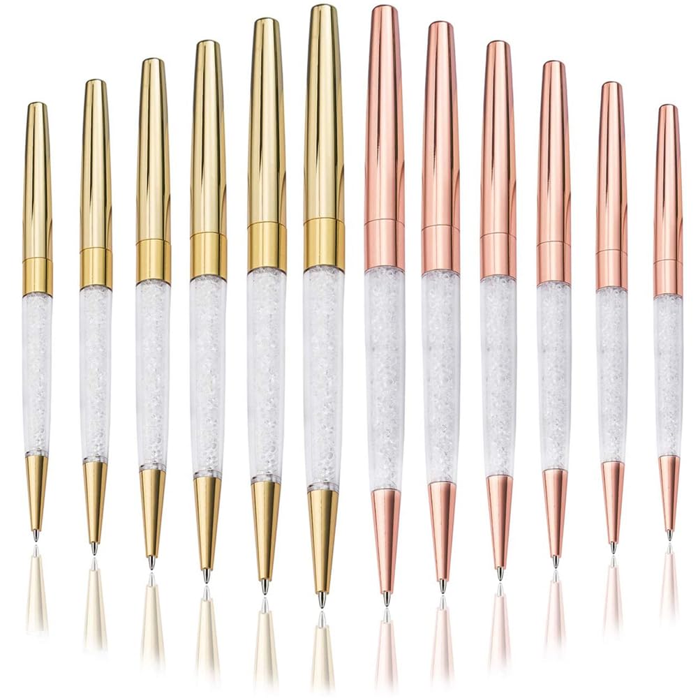 50 sztuk/partia kryształowy długopis artykuły pa biuro szkoła zaopatrzenie Twist Open Metal Roller różowe złoto darmowe spersonalizowane logo nazwa (złoty, niebieski)