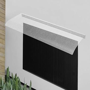 Modern Transparent Door Awning Canopy, Front Door Awning, UV Rain Snow Sunlight Protection, Weather-Resistant Awnings, for Front Door/Patio/Gardens/etc 40120cm, Black