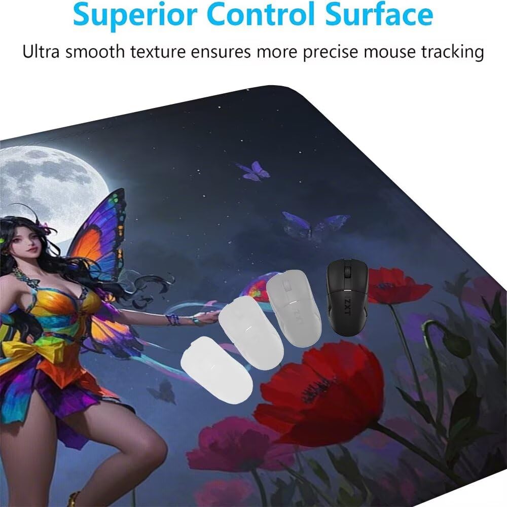 Colore Tappetino Mouse XXL 1000x500x3mm, Gaming Tappetino Mouse Elfo Mousepad con Base in Impermeabile Gomma Antiscivolo per Tastiera Computer Ufficio Idea Regalo Festa del Papà e Compleanno X-956