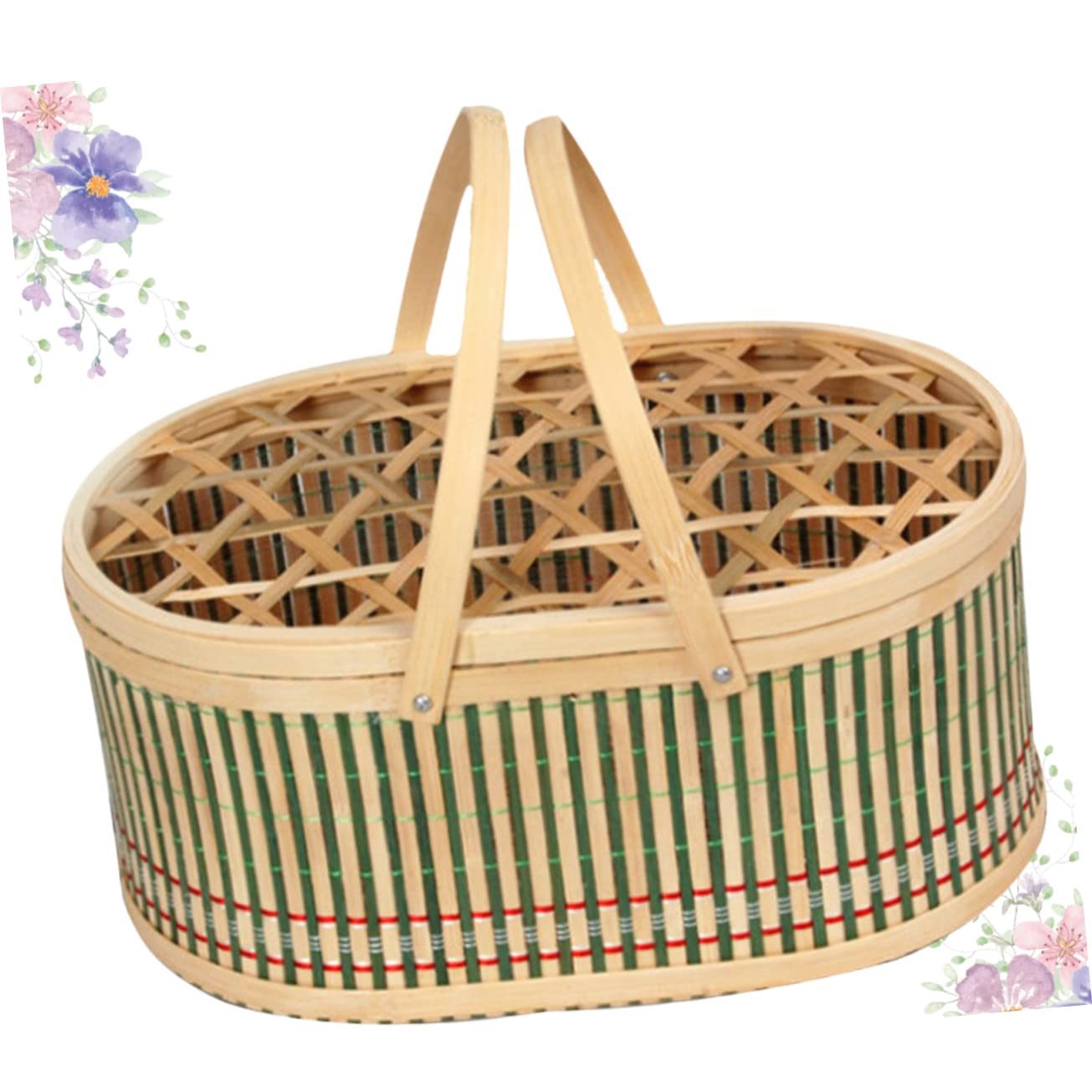 2st Bambuskorb Weidenkorb Kleiner Drahtkorb Osterkorb Spielzeugeier Eierkörbe Für Frische Eier Eierreiniger Korb Flechten Osterei-korb Zubehör Für Hühnerställe Hölzern Green