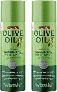ORS Olive Oil Nourishing Sheen Spray Original Moisturizes Hair for Healthy Sheen 10 Ounce (Pack of 2)