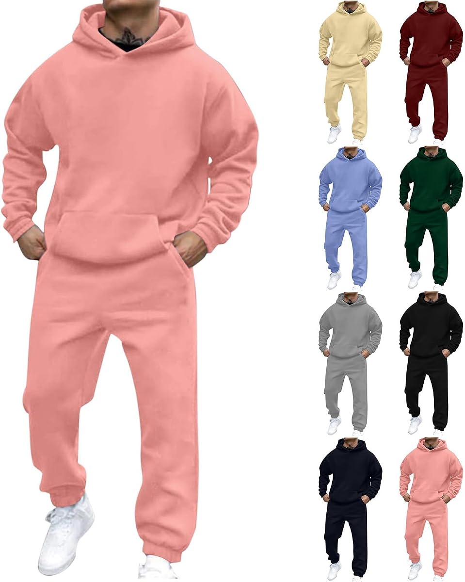 Nantdog Men's Jogger Set 2 Piece Lounge Sweatshirt Sets Outfits Matching Sweatsuits Two Piece