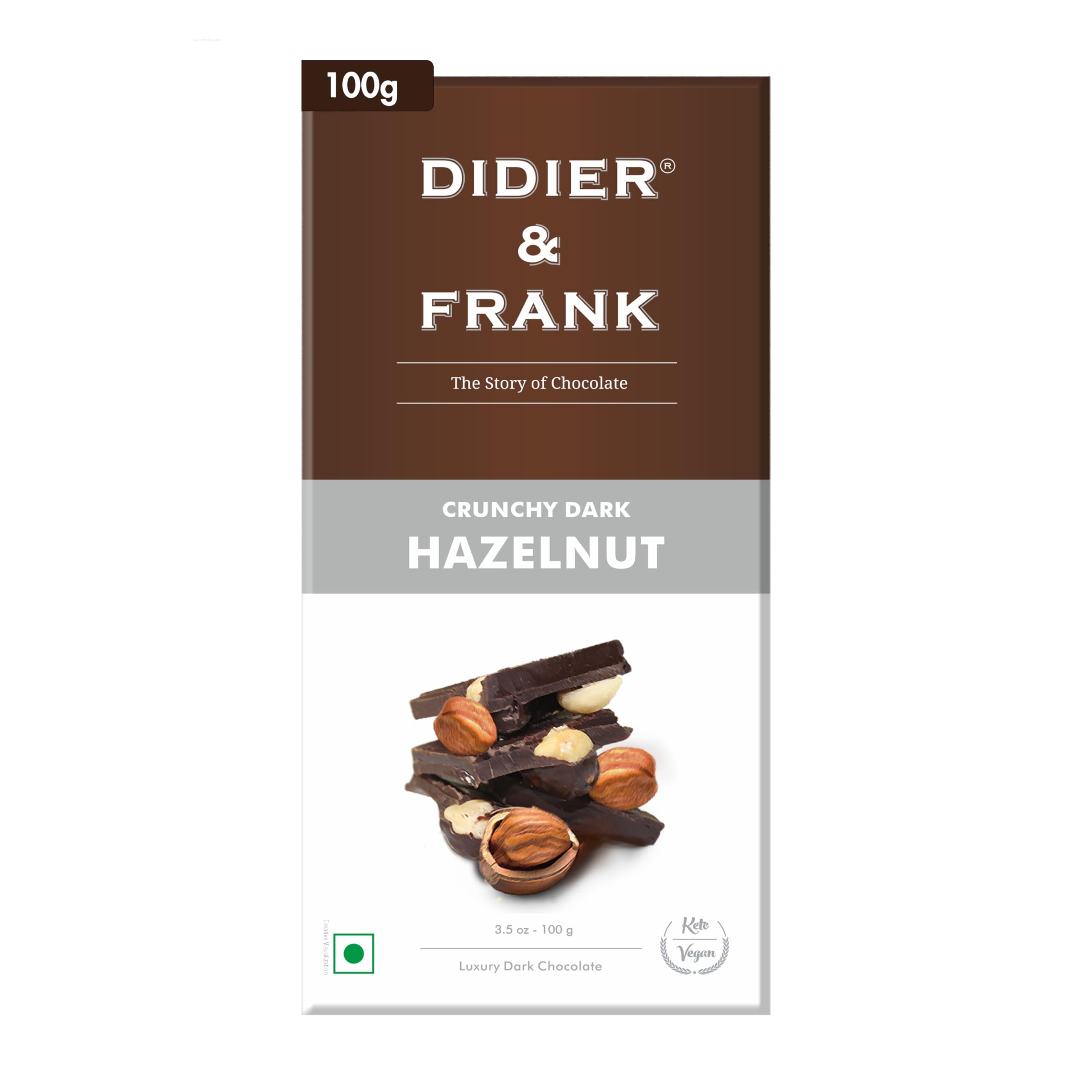 Didier & Frank Crunchy Hazelnut Dark Chocolate, 100g (Keto,Vegan) (B07PGGX2FN) Amazon Price History, Amazon Price Tracker