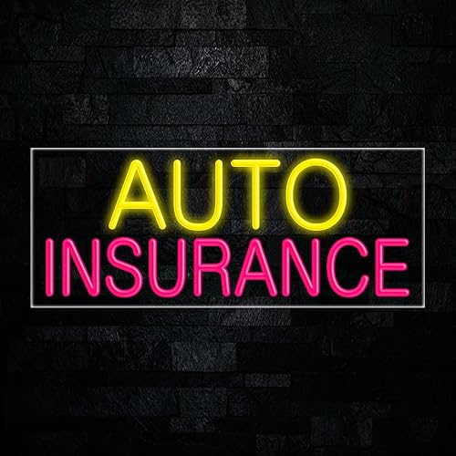 Auto Insurance LED neón letrero 30 pulgadas de largo x 12 pulgadas de alto #30012