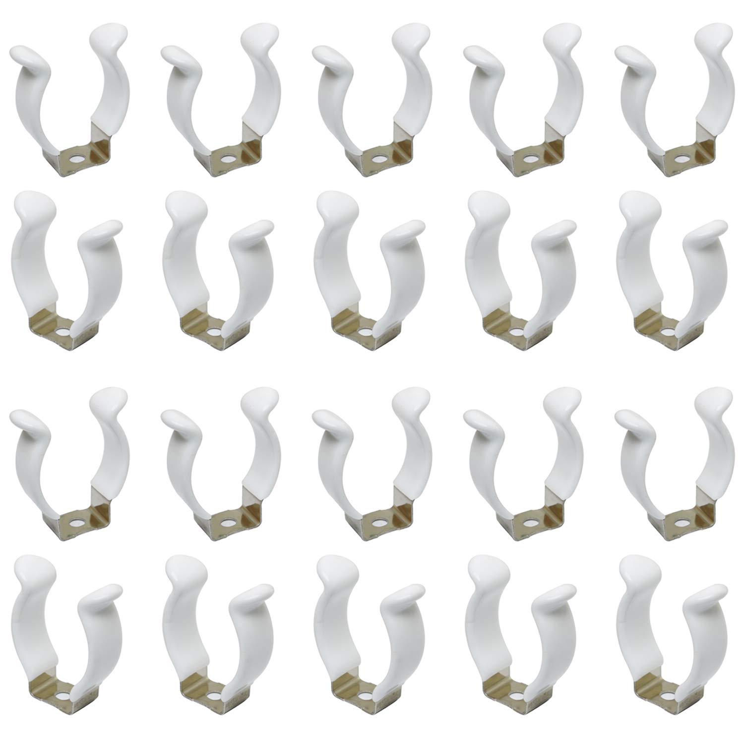 DGZZI T8 U Clips Holder 20PCS Stainless Steel U Shaped Lampholder Support with Plastic Finish for Light Bulbs Fluorescent Tube Lamp Bracket