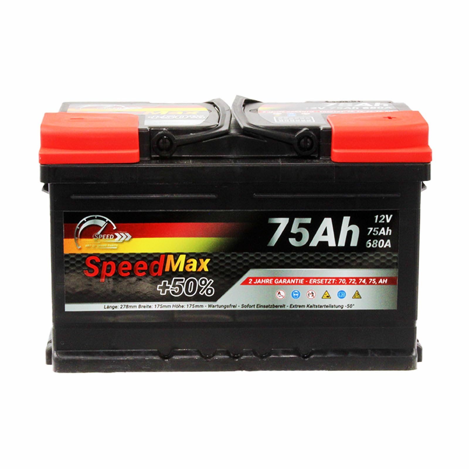 Autobatterie 75Ah Speed Max 680A 12V PKW starterbatterie