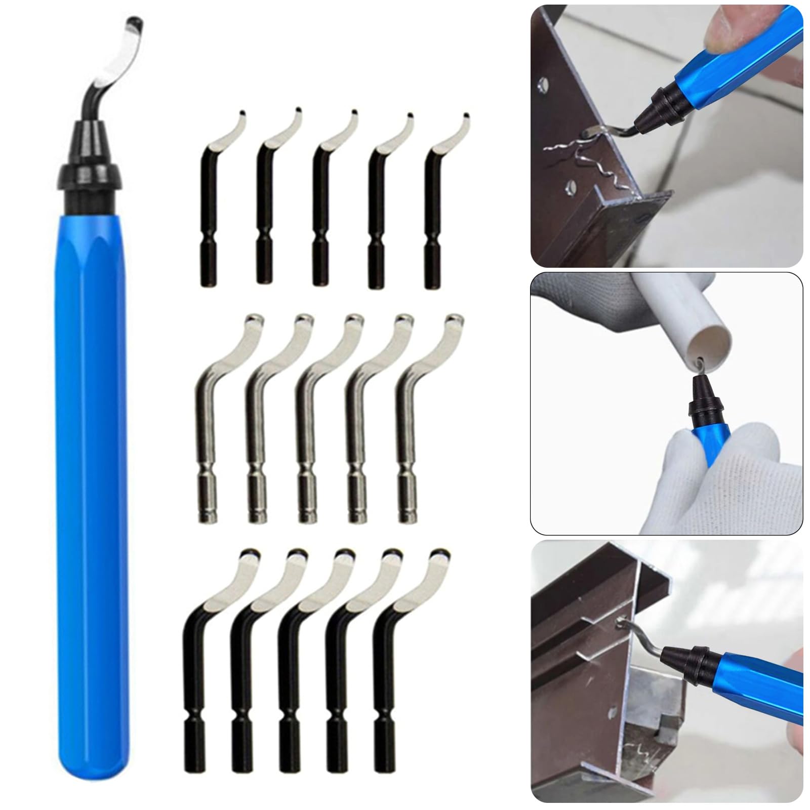 RGYBAO Blue Deburring Tool Set Includes 10 BS1010 Cutter or 15Cutter For Accuracy And Efficiency In Metal And Finishing