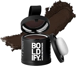 BOLDIFY Hairline Powder (LARGE, 10g) - Root Touch Up Hair Color for Gray Coverage - Bald Spot Concealing Hair Powder for Women & Men - 48-Hour Stain-Proof - Hazel Brown