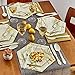 Silver Spoons Marble Collections Disposable Dinnerware Set, 18 Servings, Gold