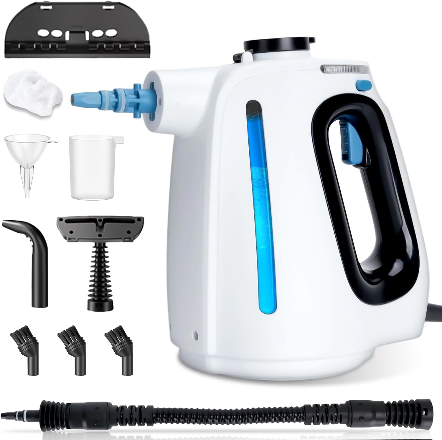 Handheld Steam Cleaner, UPGRADED Pressurized Steamer for Cleaning with 11 Accessories, 15 Seconds Fast Heating, High Temperature Cleaning, Large Capacity Steam Cleaner for Home Kitchen Car WHITE