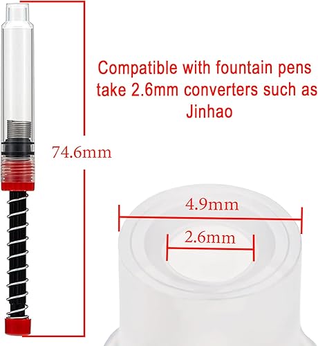 Miniatura 2 de 12 convertidores de pistón de pluma estilográfica Jinhao, diámetro de diámetro de 0.102 in para Picasso y Duke y Baoer, relleno de absorción de